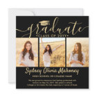 4 Photo Graduation Collage Modern Black and Gold