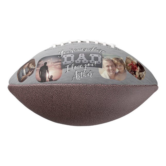 4 Photo - Happy Father’s Day Brushed Metal Football (Rotated 270)