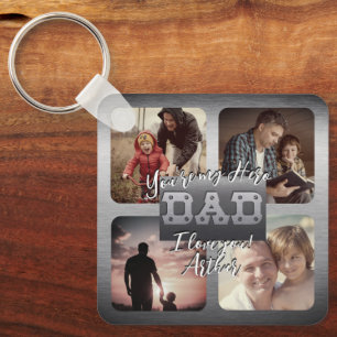 4 Photo - Happy Father’s Day Metal Theme Keychain