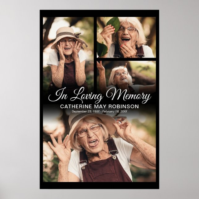 4 Photo In Loving Memory Poster (Front)