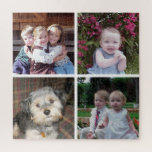 4 Photo Instagram Collage with White Background Jigsaw Puzzle<br><div class="desc">Use 4 square pictures to make a unique and trendy photo collage. A simple grid with 4 photos can be included. The white background can be changed in the advanced design area. If you need to move anything around,  click on the customize button to make changes.</div>