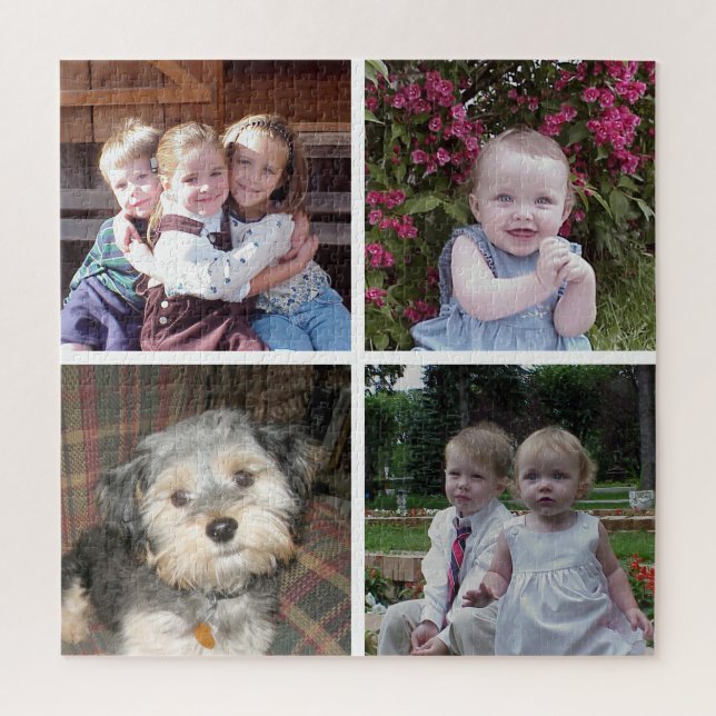 4 Photo Instagram Collage with White Background Jigsaw Puzzle (Vertical)