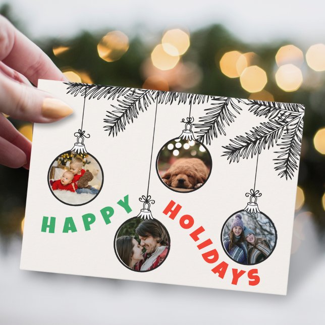 4 Photo Jote sapin de Noël Bulle Carte de vacances (Créateur téléchargé)