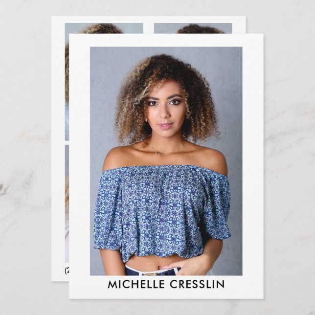 4 Photo Model Actor Comp Zed Card 5.5x7.5 (Front/Back)