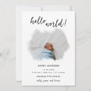 4 Photo Modern Simple Birth Announcements
