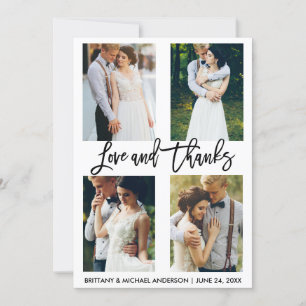 4 Photo Moderne Brush Script Amour Merci Mariage