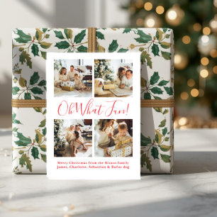 4 Photo oh What Fun Nordic Christmas Holiday Card