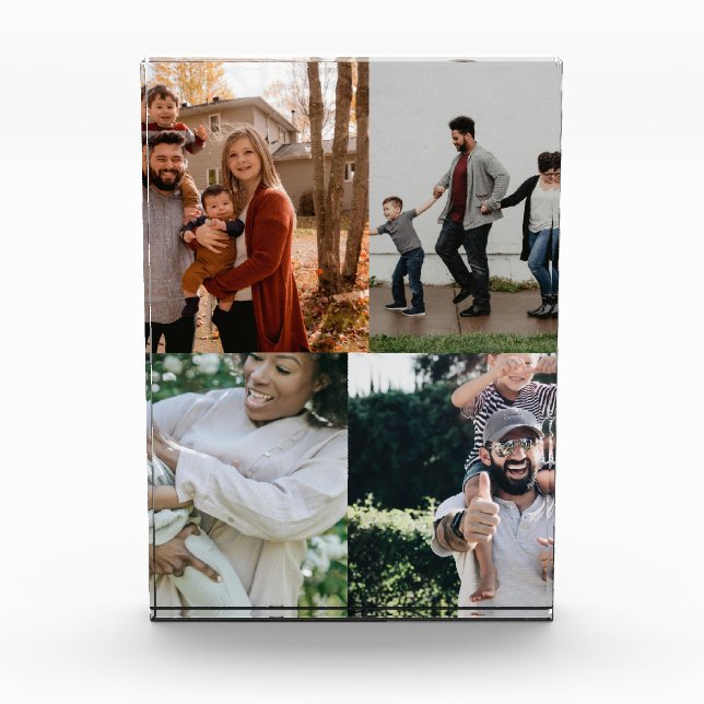  4 Photo Personalized Custom Collage Block (Front)