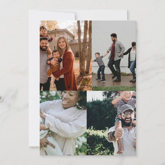  4 Photo Personalized Custom Collage Invitation (Front)