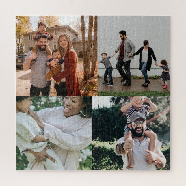  4 Photo Personalized Custom Collage Jigsaw Puzzle (Vertical)