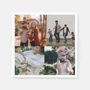  4 Photo Personalized Custom Collage Napkin