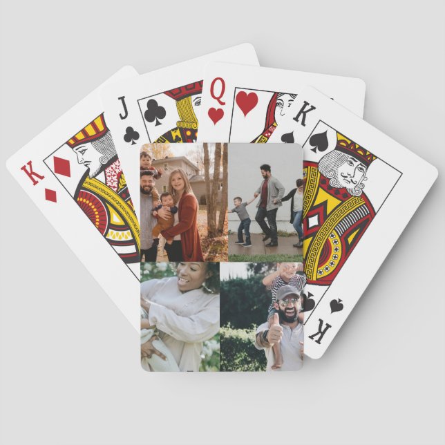  4 Photo Personalized Custom Collage Playing Cards (Back)