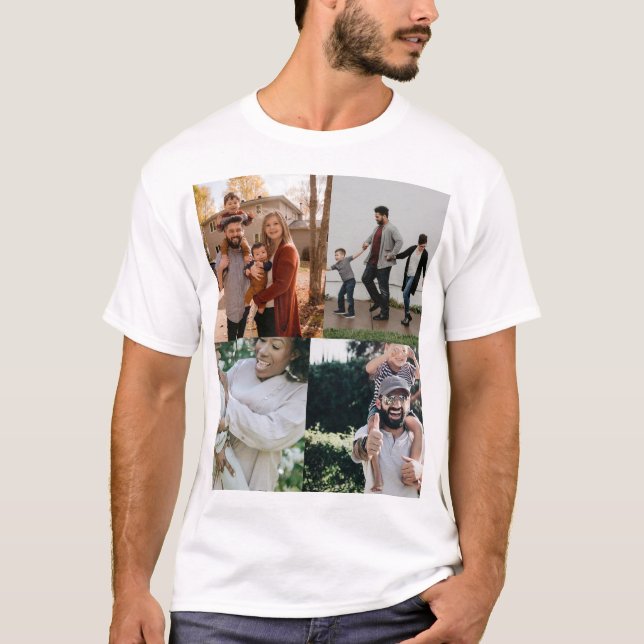  4 Photo Personalized Custom Collage T-Shirt (Front)