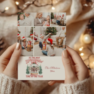 4 Photo Pink  Nutcracker Christmas Wonderland Glob Holiday Card