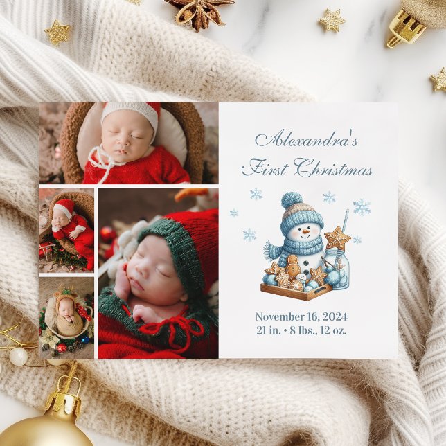 4 Photo Premier Faire-part de naissance de Noël (Créateur téléchargé)