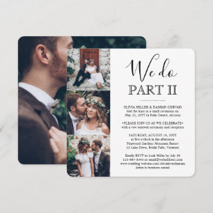 4 Photo Sequel Wedding Simple We Do Part 2 Square Invitation