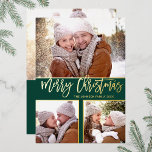 4 PHOTO Simply Elegant Sparkle Christmas Gold Foil Holiday Card<br><div class="desc">Modern Merry Christmas PHOTO Greeting Holiday Card.
 
Surprise and bring joy to your close ones and make the celebration unforgettable.

 For further customization,  please click the "customize further" link and use our design tool to modify this template.</div>