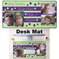 4 photo stay positive purple and green