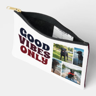 4 Photo Template Make Your Own Good Vibes Only Accessory Pouch
