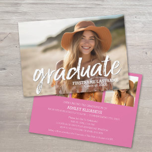 4 Photo Trendy Graduation Announcement