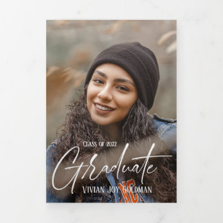 4 Photo Trifold Graduation Announcement Card