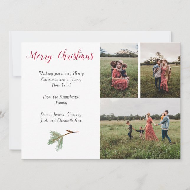 4 photos Carte de Noël et espace pour le texte (Devant)