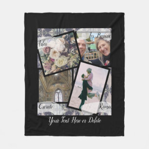 4 Photos Honeymoon  Fleece Blanket