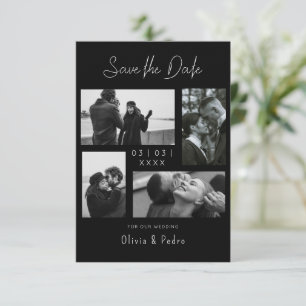 4 Photos Modern Collage Wedding Save The Date