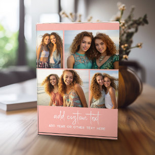 4 Pic Collage - simple, minimal blush and script Photo Block