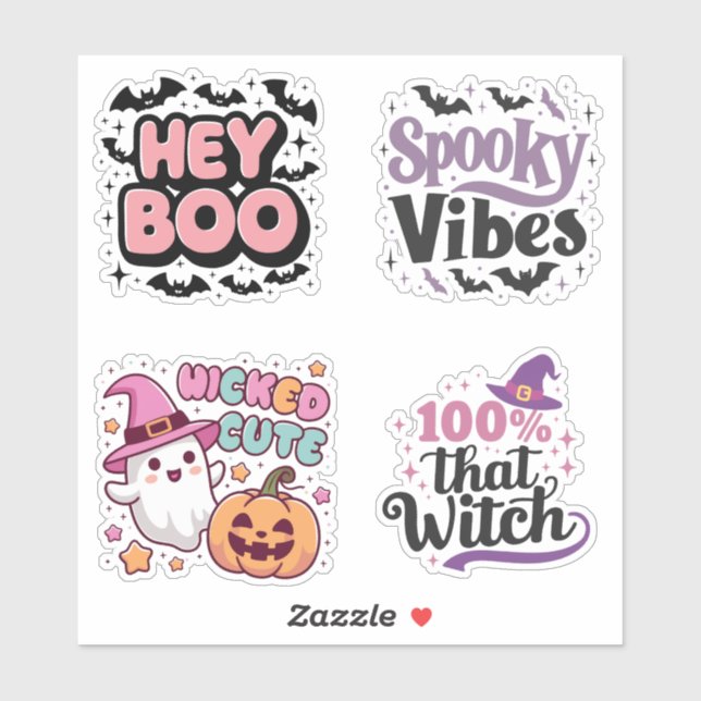 4 Piece Halloween Sticker Sheet – Spooky Cute Aest (Sheet)