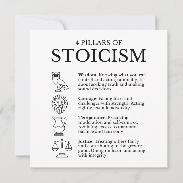4 Pillars Of Stoicism Card (Front)
