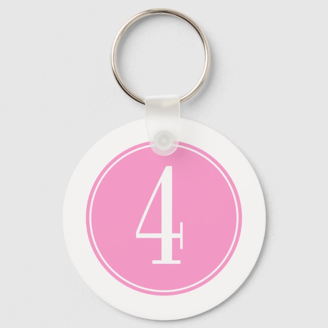 #4 Pink Circle Keychain (Front)