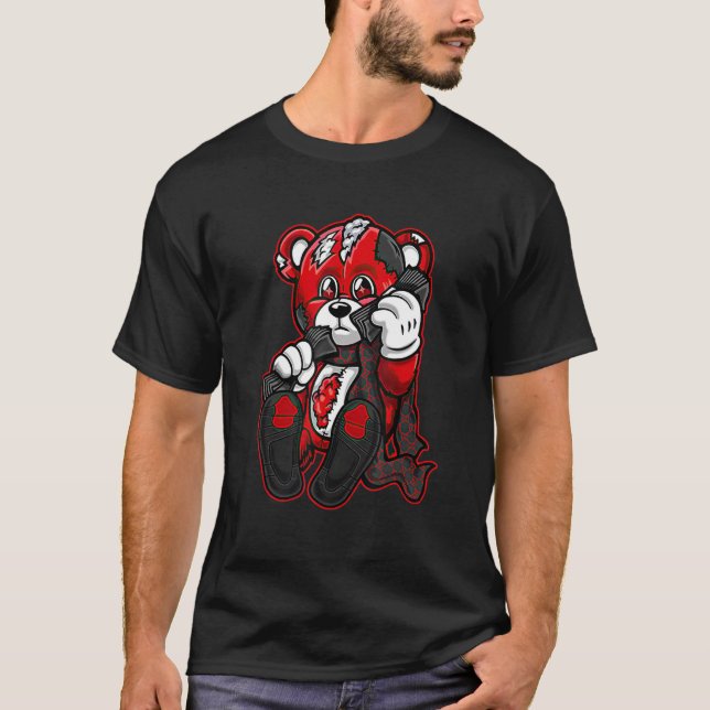 4 Red Thunder Tee Heartbreak Money Drip Retro Red  (Front)