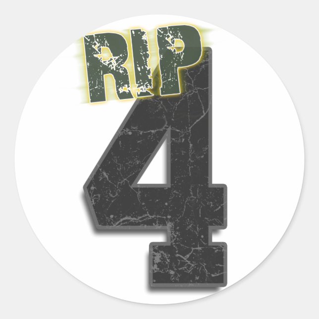 #4 RIP Brett Favre Funeral Sticker (decal) (Front)