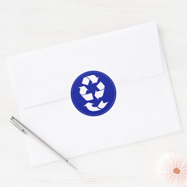 4 R's Recycling Symbol Classic Round Sticker (Envelope)