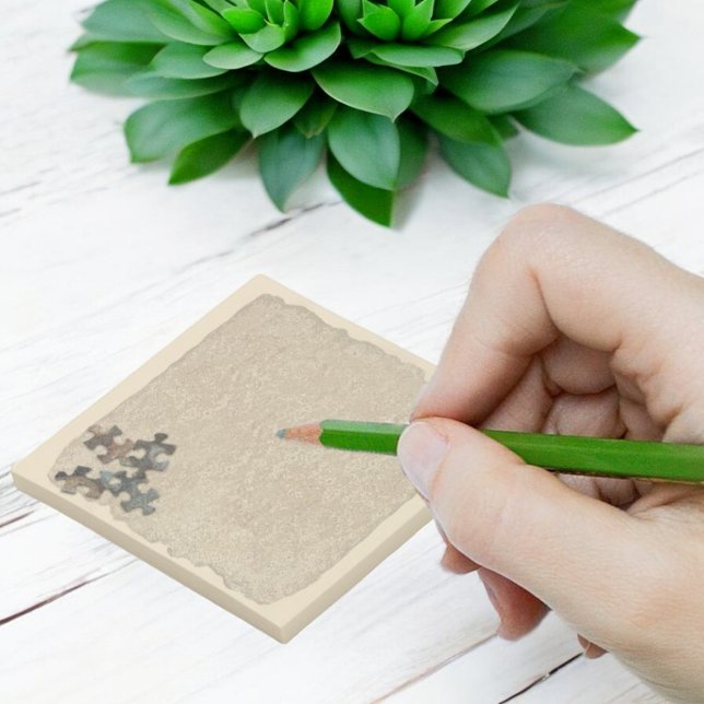 4 Rustic  Earth Tone Puzzle Pieces Bottom Corner Post-it Notes (Creator Uploaded)