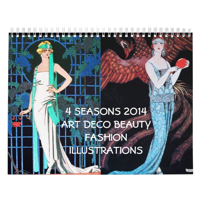 4 SEASONS 2014 ARTDECO BEAUTY FASHION ILLUSTRATION CALENDAR (Cover)
