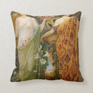 4 Seasons By Walter Crane Throw Pillow