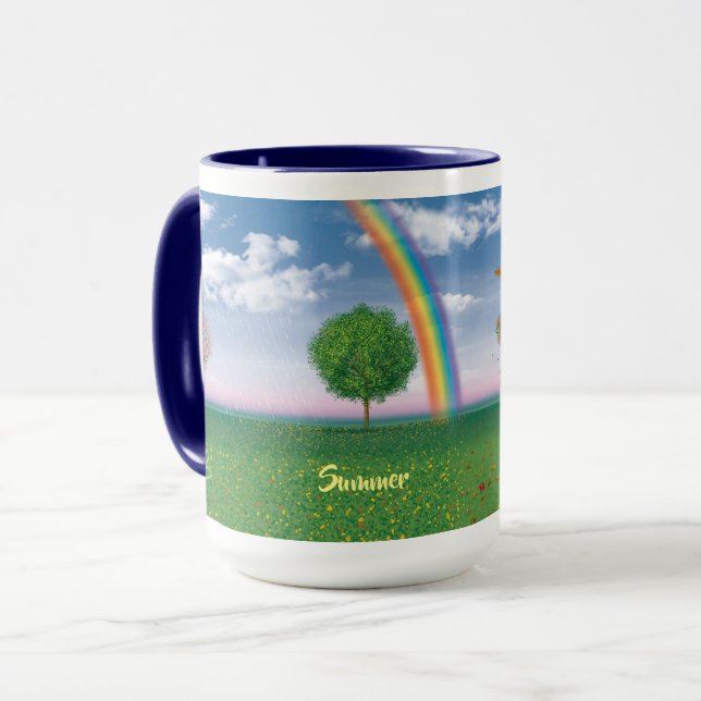 4 seasons with text large combo coffee mug (Front Left)