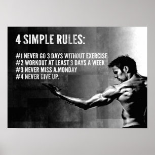 4 Simple Rules - Motivational Bodybuilding Poster