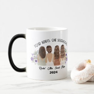 4 Sisters Connected by the Heart Sister Gifts Magic Mug