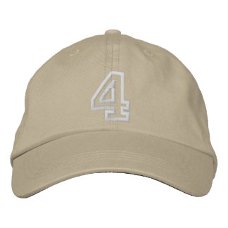 "4" Small Athletic Number Embroidered Hat