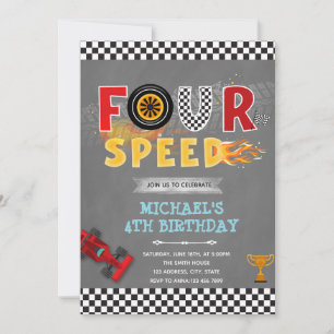 4 speed anniversaire invitation