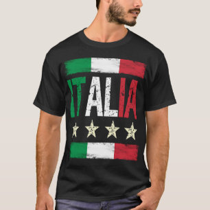 4 Star Italia with Italian flag distressed retro T-Shirt