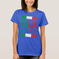 4 Star Italia with Italian flag distressed retro