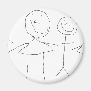 4 Stick Figures Magnet