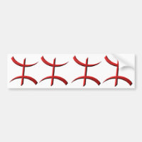 4 stickers carossery voture aza Berber red