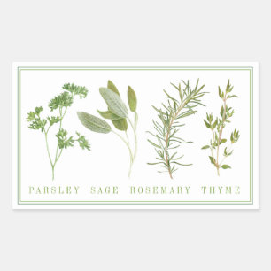 4 Stickers Rectangle HERBS FRAIS