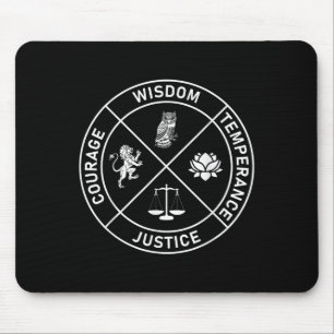 4 Stoic Virtues Wisdom Temperance Justice Courage  Mouse Pad