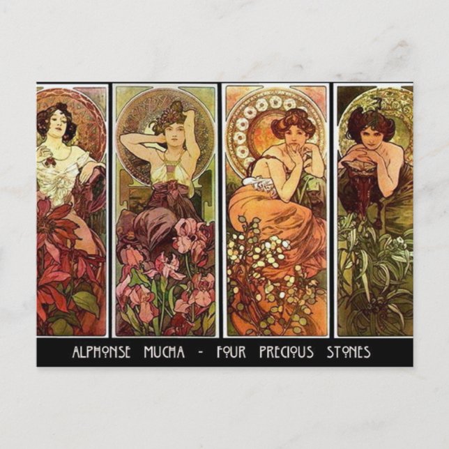 4 stones A. Mucha Postcard (Front)